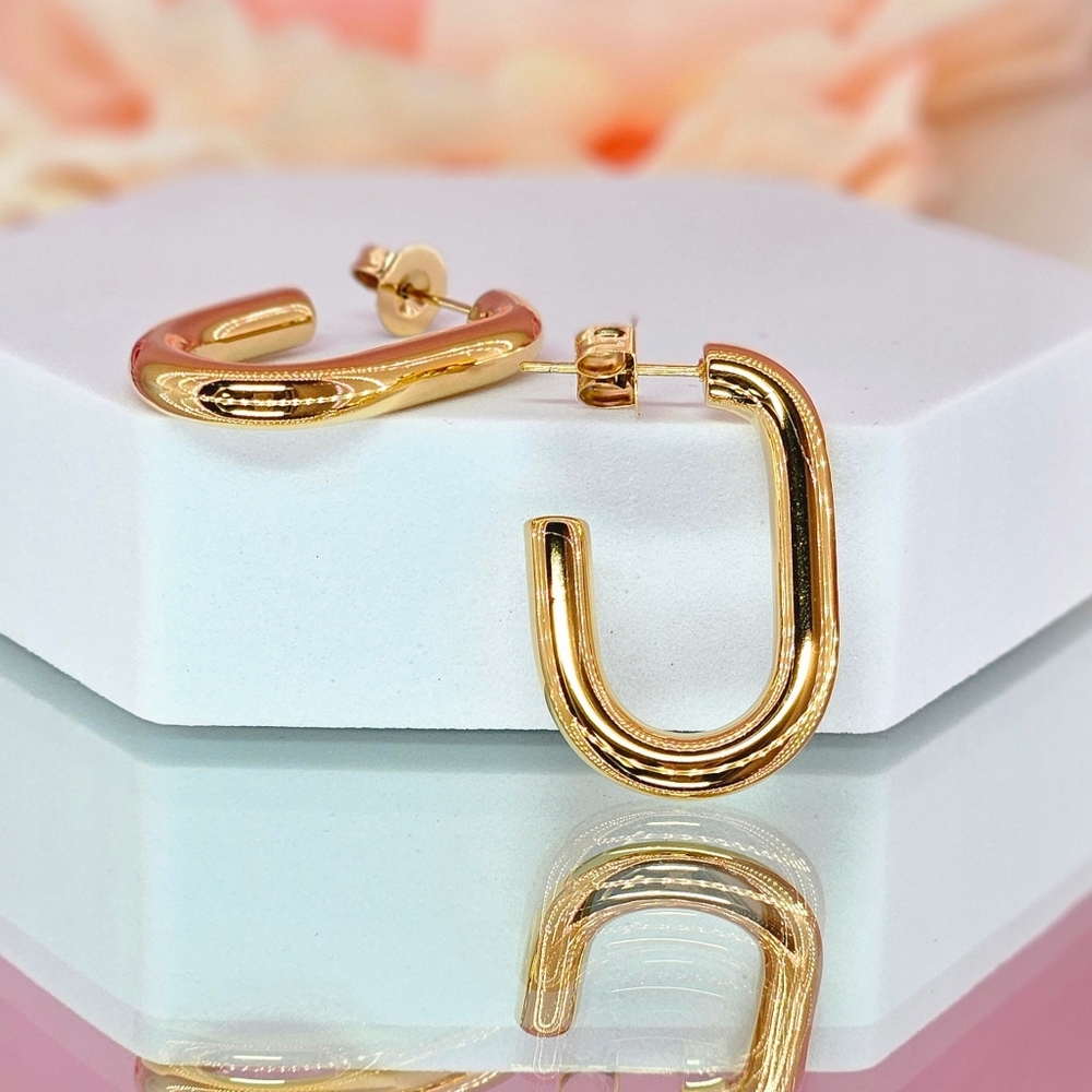 Savvy Cie Jewels Earrings 18k Gold Plated Hoops Minimalist Gift Classic Vacation